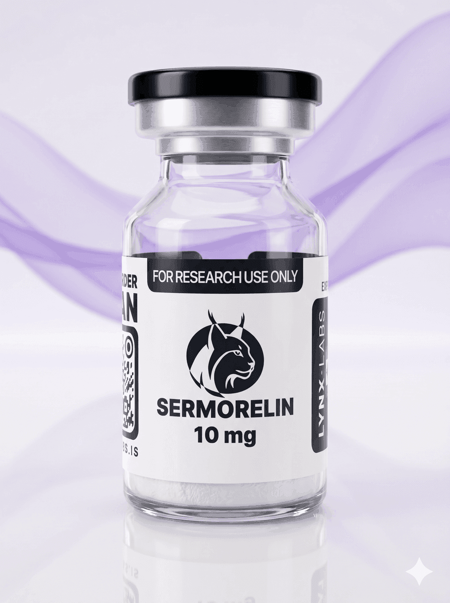 Sermorelin research peptide vial