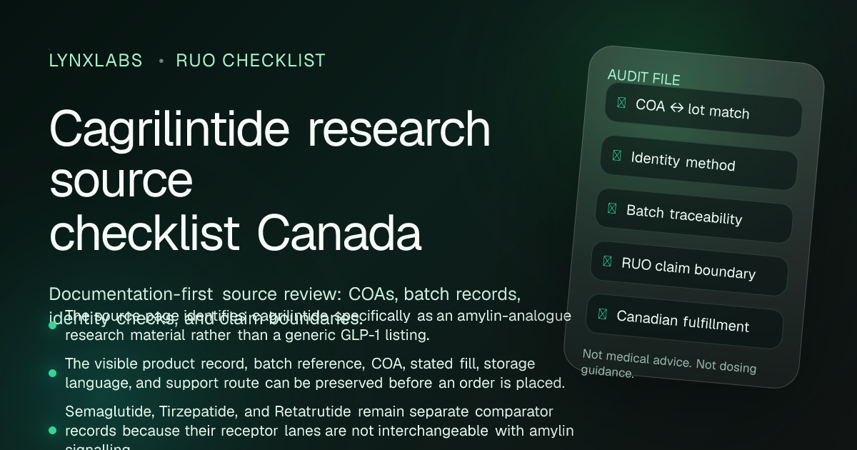 Cagrilintide research source checklist Canada